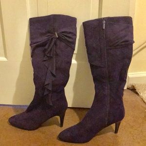 Purple impo stretch high heel boots